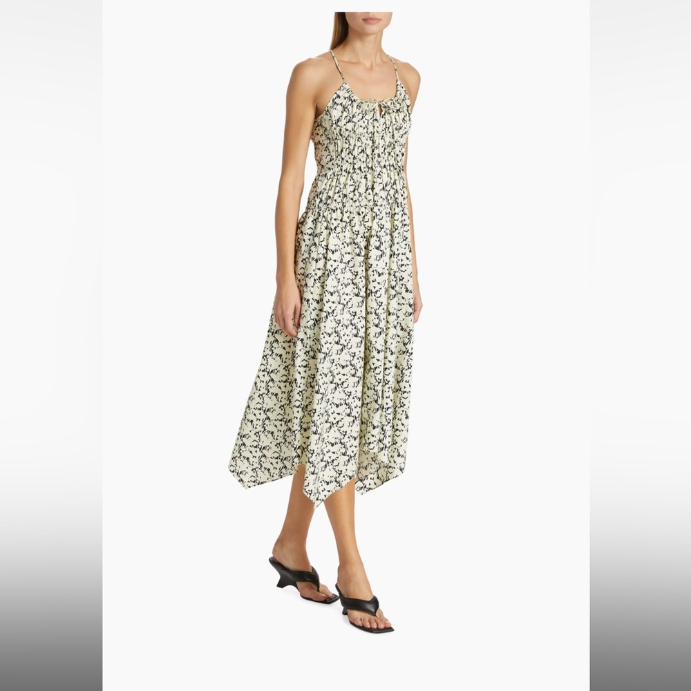 Proenza schouler Floral Smocked Handkercheif Midi-Dress NWOT - Picture 4 of 7